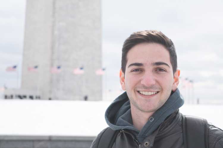 Brother in front of Washington Memorial